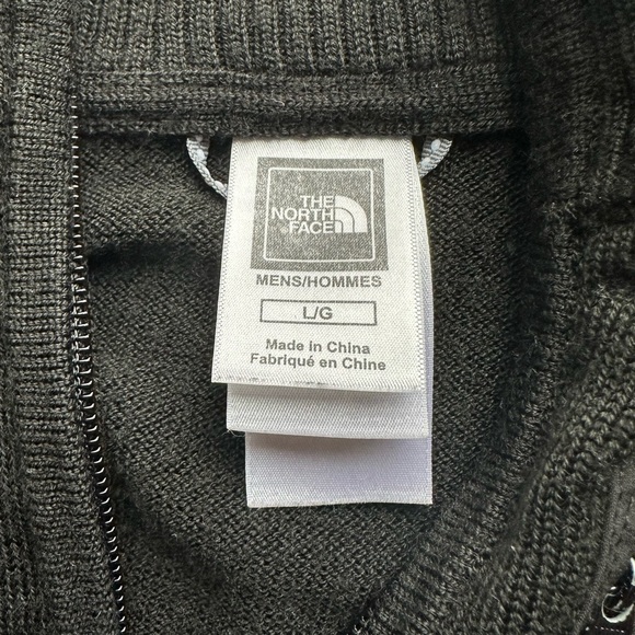 The North Face Wool Blend 1/4 Zip Sweater Men’s L Black Mock Neck - Picture 12 of 13